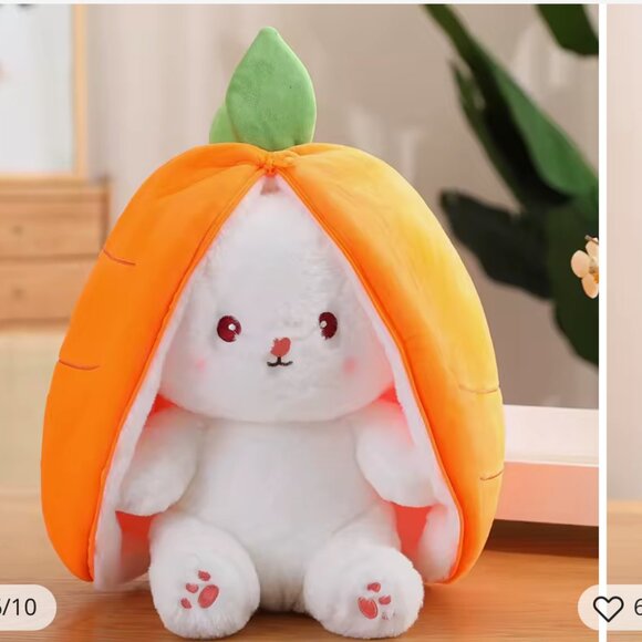 Plush Strawberry Rabbit & Carrot Rabbit Zip Up for Fruit Unzip for Rabbit - Picture 10 of 16